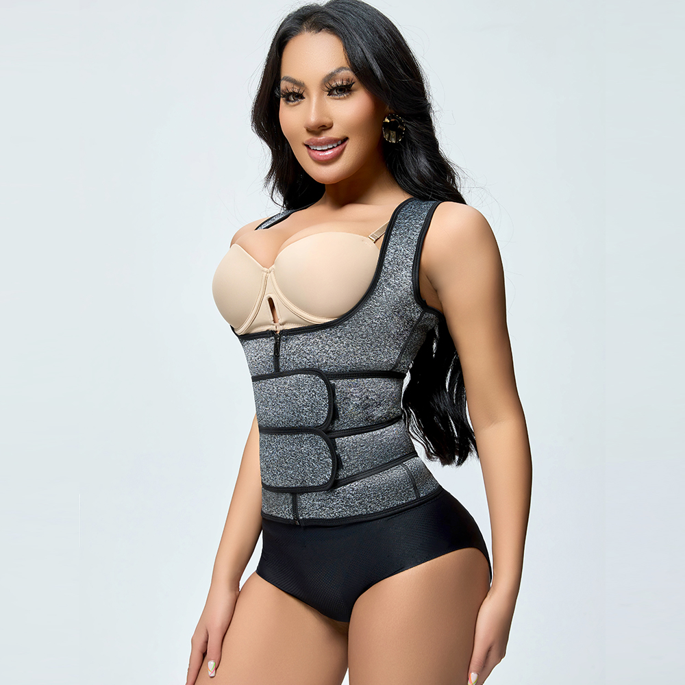Women's Waist Training Vest with Double Belts, Breathable Mesh Shapewear Waist Trainer