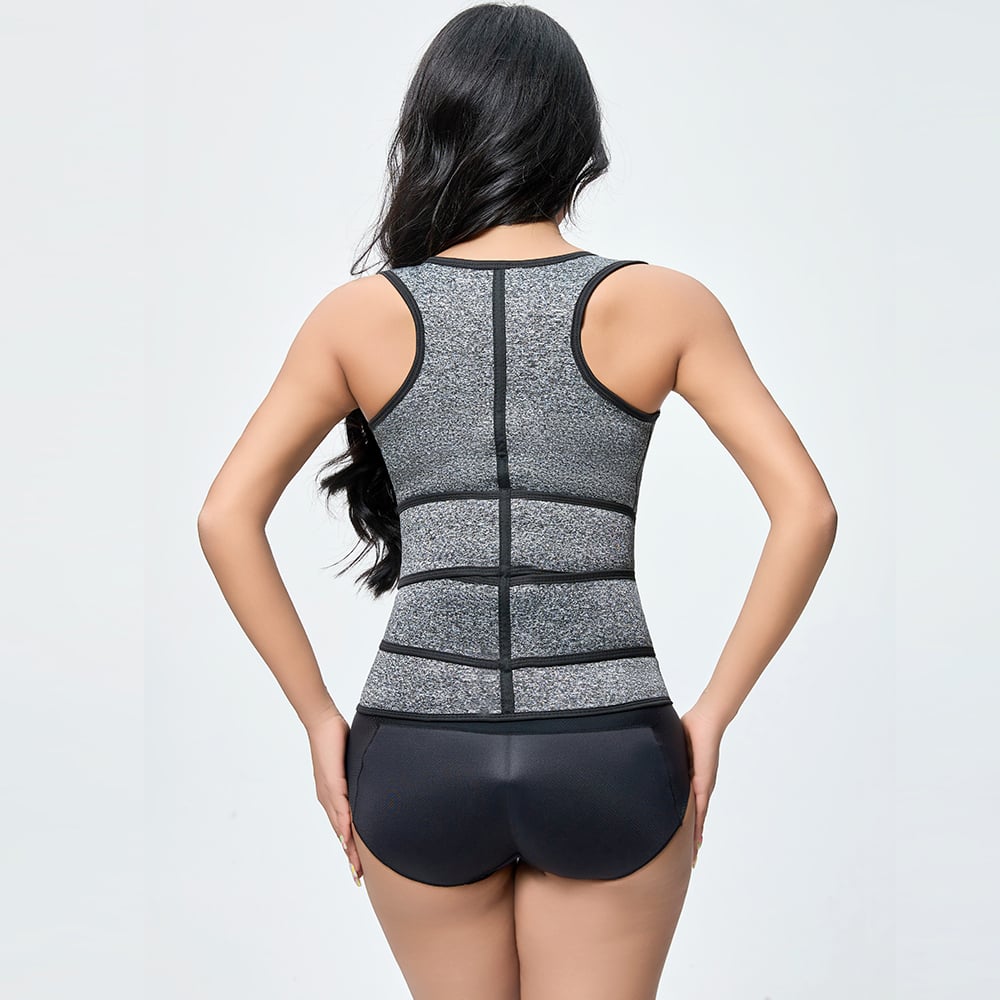 Women's Waist Training Vest with Double Belts, Breathable Mesh Shapewear Waist Trainer