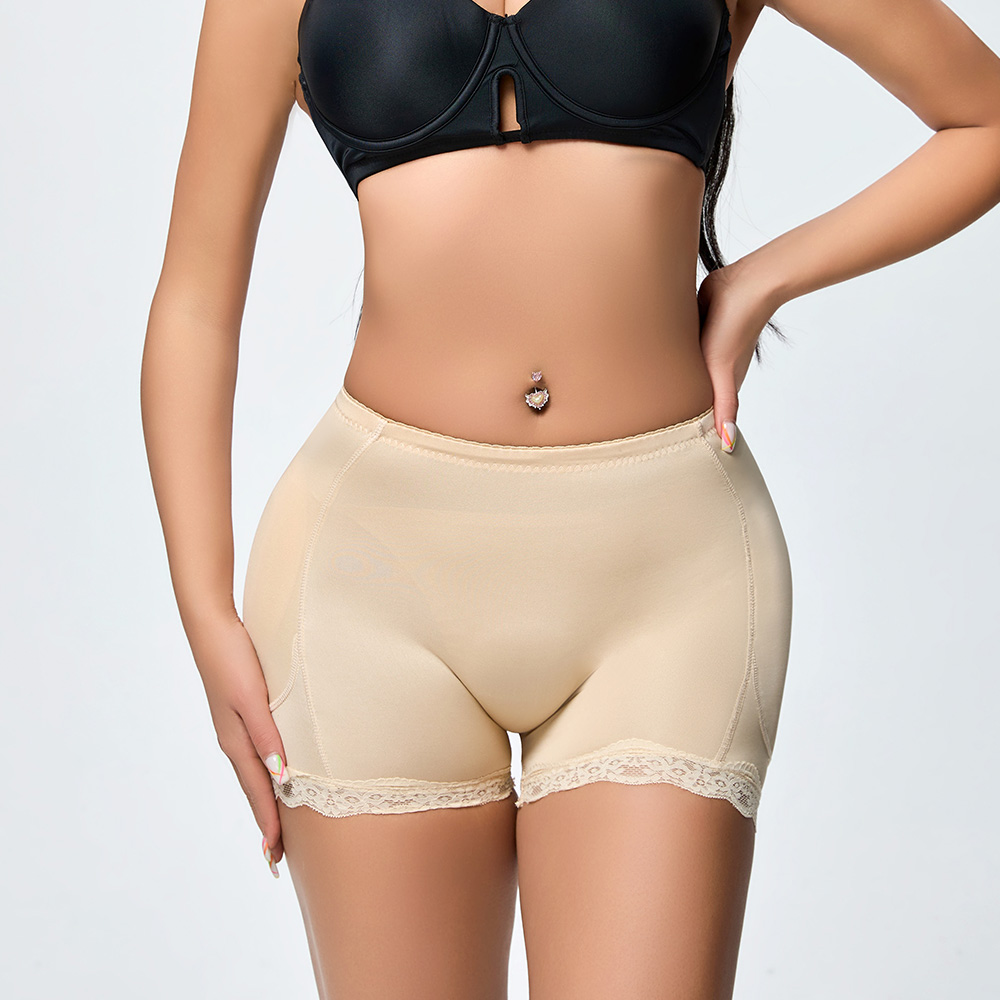 Lace Trim High Waist Butt Lifting Shorts