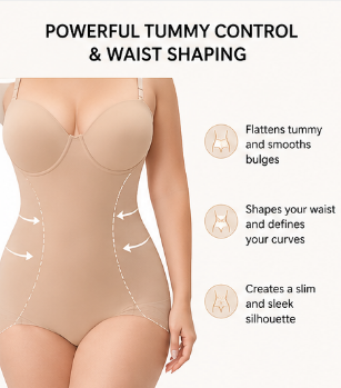 Women's Full Body Shapewear Bodysuit with Built-in Bra