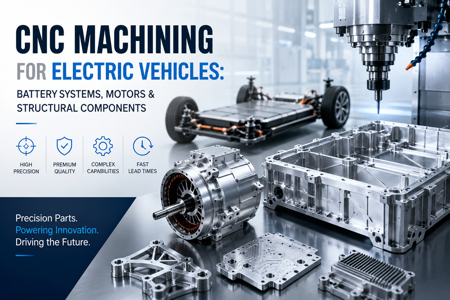 CNC Machining for Electric Vehicles: Battery Systems, Motors & Structural Components