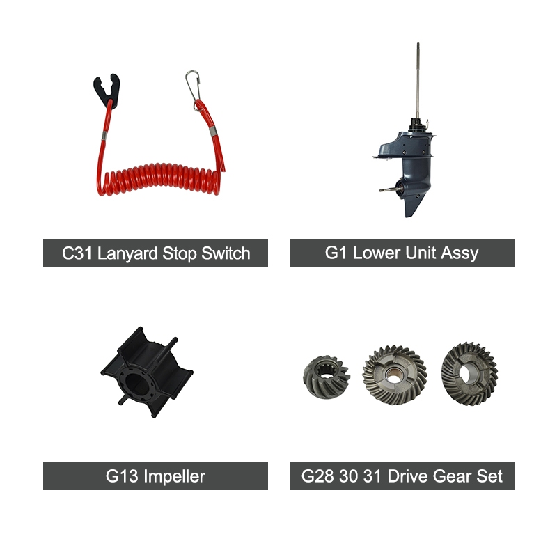 Designed for marine dealers, service centers, and commercial fleets, the SURTEC T15 (63V) parts kit delivers OEM-equivalent quality for 15HP 2-stroke outboard motors. Featuring precision-fit crankshaft, piston assembly, heavy-duty gears, and advanced CDI ignition—all crafted from corrosion-resistant materials—it ensures reliable power, reduced failure rates, and low-cost maintenance in saltwater environments. A superior alternative to generic aftermarket parts.