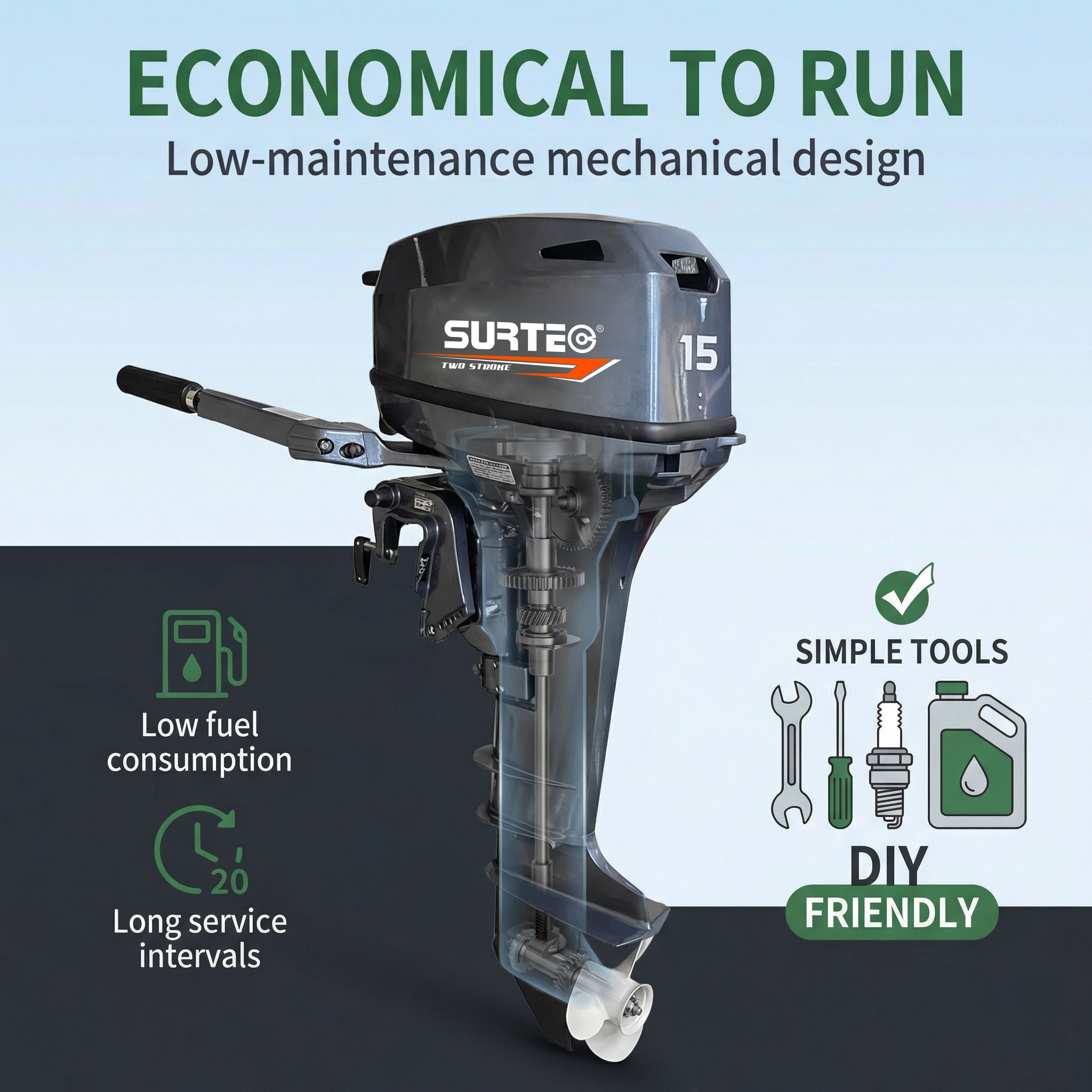 surtec outboard motor t15 6b4-1