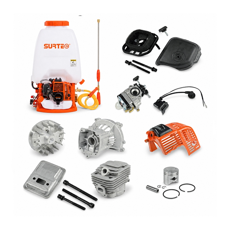 Designed for agricultural suppliers, dealers, and service centers, the SURTEC NTS768 full-system kit delivers premium OEM-grade replacement parts for 25L high-pressure knapsack gasoline sprayers. Covering engine, fuel delivery, spray gun, and starter assemblies, it ensures complete overhaul capability, consistent spraying performance, and extended service life—ideal for farm pesticide application, orchards, and commercial pest control.