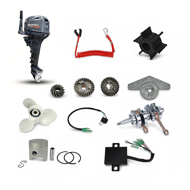 Built for marine dealers, service centers, and commercial fleets, the SURTEC T15 outboard motor delivers reliable 15hp 2-stroke power for fishing boats, inflatables, tenders, and small commercial vessels. Featuring marine-grade aluminum alloy with 5-layer paint protection, CDI ignition with automatic spark advance, loop charging, and shallow water drive, it ensures corrosion resistance, fuel efficiency, and versatile performance. Backed by authentic SURTEC replacement parts, it offers low TCO and easy serviceability.