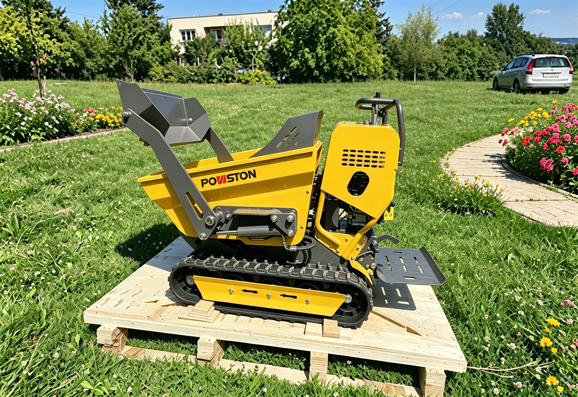 Mini volquete para operaciones de construcción paisajística