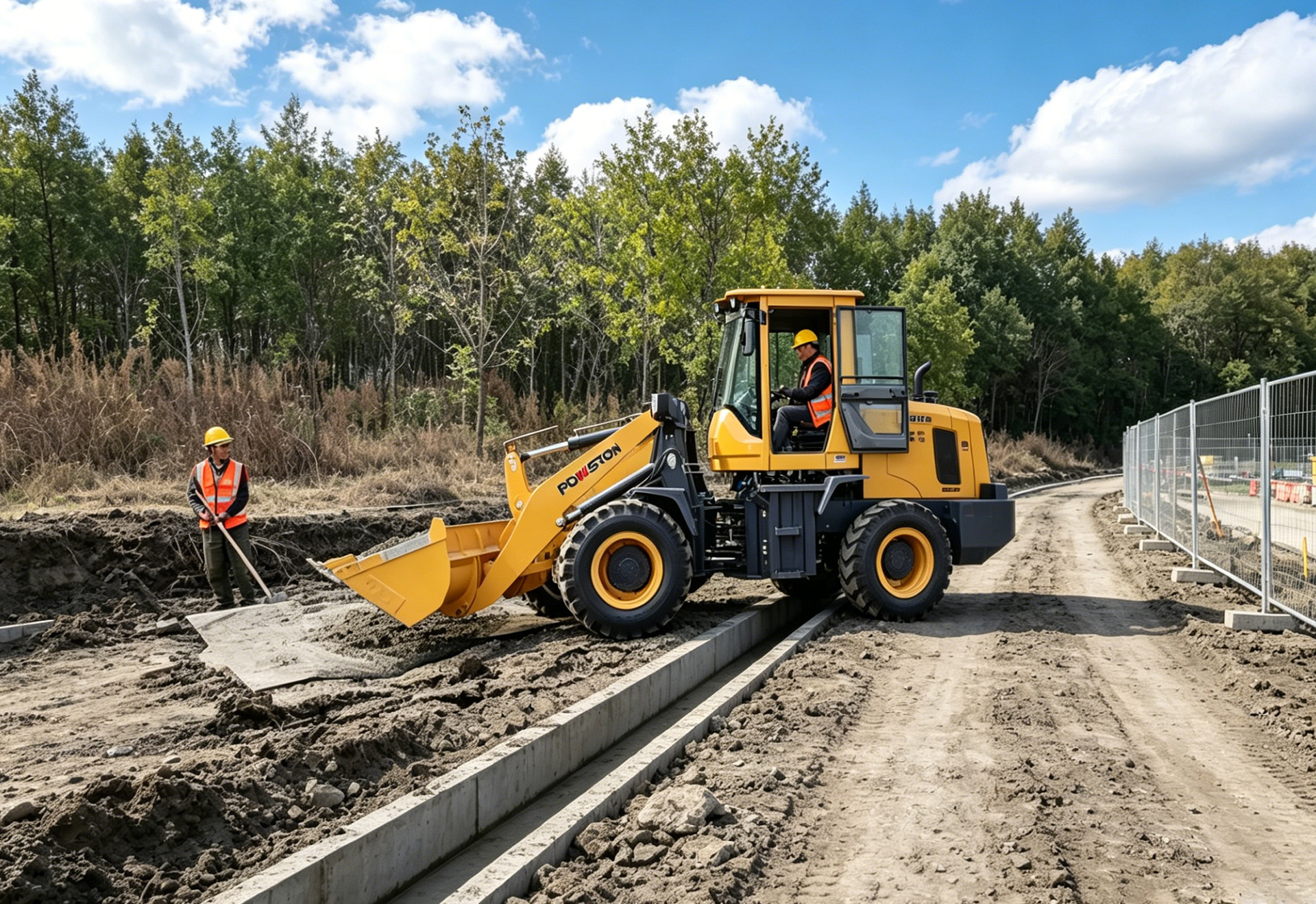 Caso de aplicación de la cargadora sobre ruedas en obras de jardinería y construcción