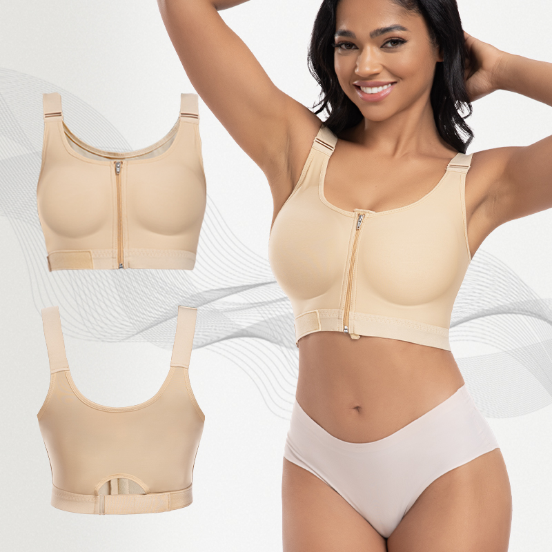Private Label Mastectomy & Augmentation Recovery Top – Adjustable Velcro, Wide Straps, Spandex, 360° Implant Support