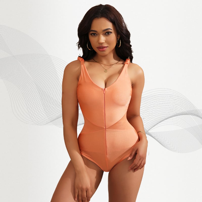 OEM Plain Shapewear Swimsuit – Double Layer Fabric, Adjustable Straps, S-2XL Custom