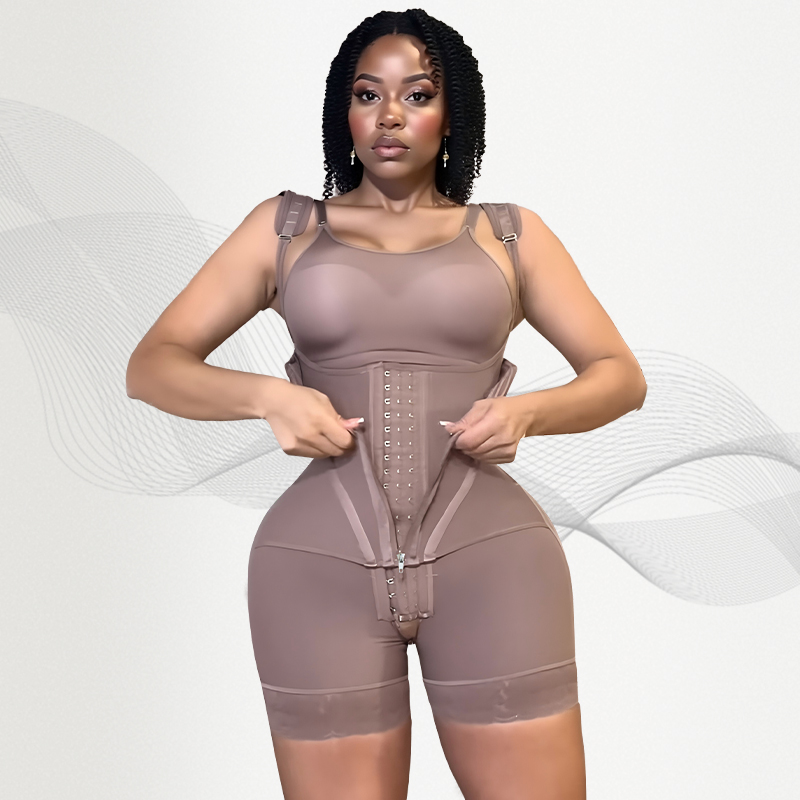 Großhandel 2-in-1-Taillenformer Faja für Stufe-2/3-Erholung – 7 Stahlrippen, 4-lagige Bauchkompression (BL86636)