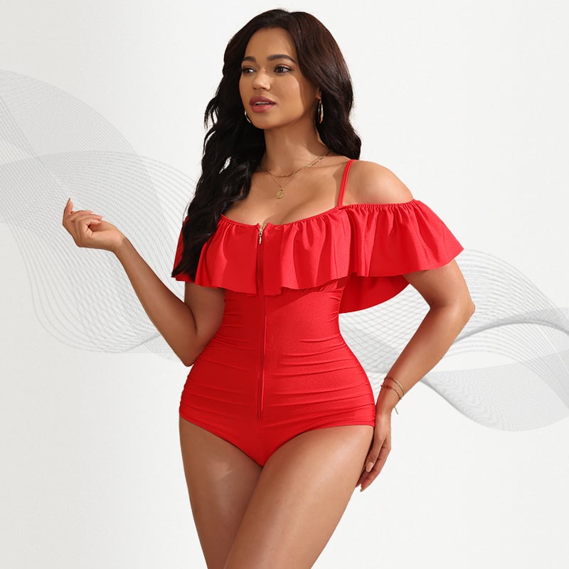 Private Label UV Protection One-Piece Swimsuit – Long Sleeve Design, Removable Bra Pads, Custom Colors
