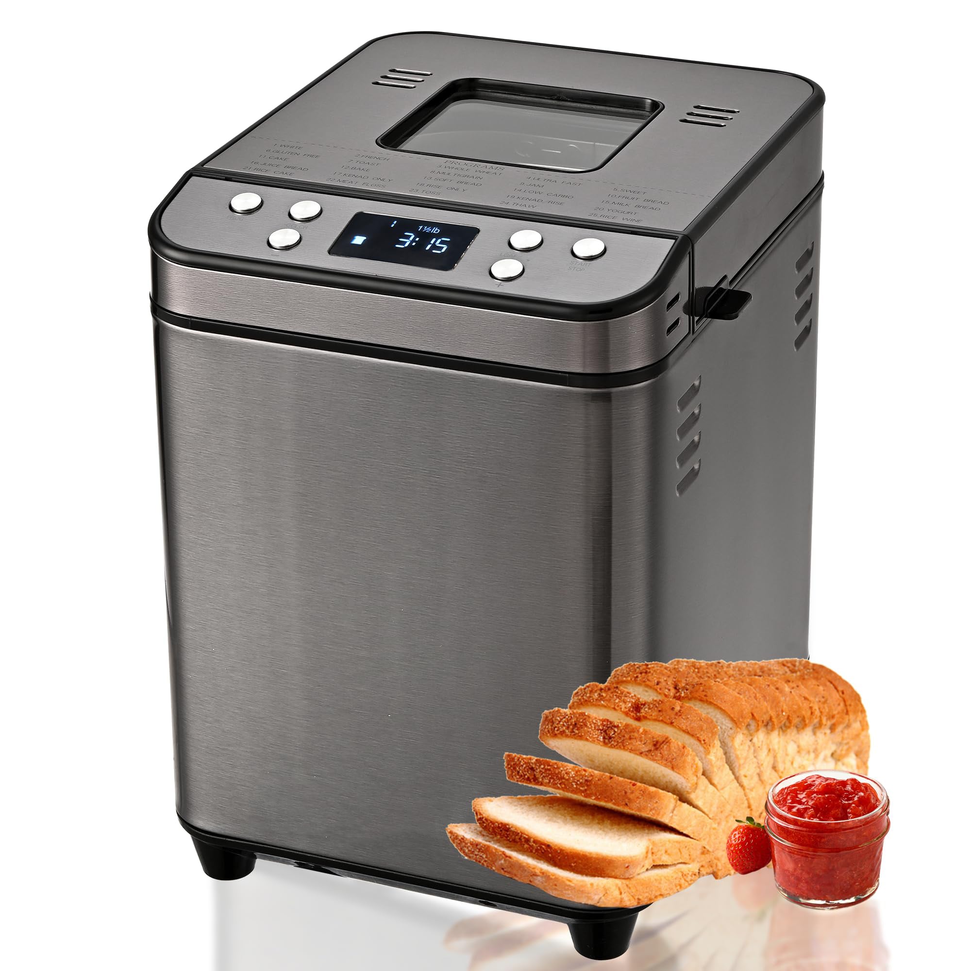 25 Programmable Compact Design MáQuina De Pan  2Lb Loaf Size Electric Bread Maker Machine For Home