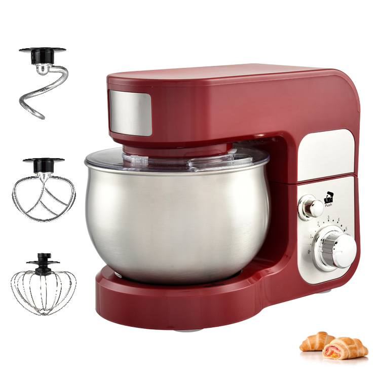 Multifunction Stand Mixer 3.2Qt Small Electric Food Mixer 6 Speeds Portable Lightweight Kitchen Mixer for Daily Use with Egg Whisk Dough Hook Flat Beater 