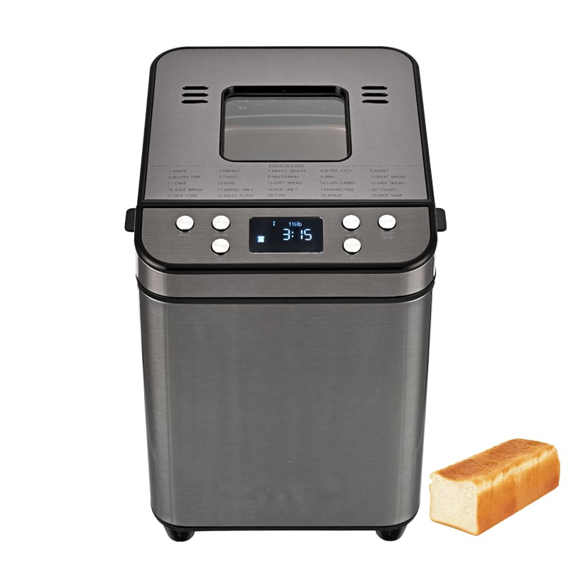 Electric Home Bread Machine Portable Bread Maker With 3 Loaf Size Up To 2 Lb, 700W High Power Dual Heater Bread Maker With Bpa-Free Nonstick Coating Pan