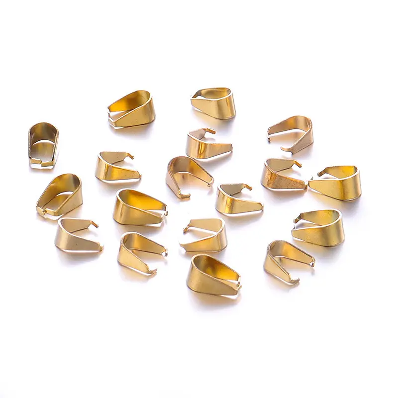 Wholesale Gold Stainless Steel Pendant Bails Pinch Bail Clasp for No Hole Pendant Jewelry Making DIY Findings Manufacturer