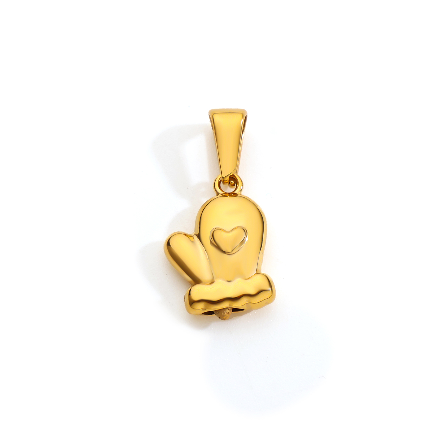 Bulk Wholesale 18k Gold Christmas Chain Women Necklace Sweet Knitted Gloves Pendant Winter Jewelry