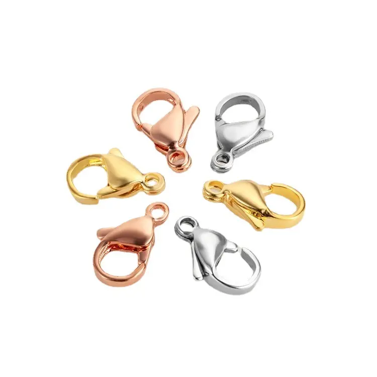 Multi Color Stainless Steel Wholesale Lobster Claw Clasps For Necklace Accessories Jewelry Making DIY Findings Wholesale 
