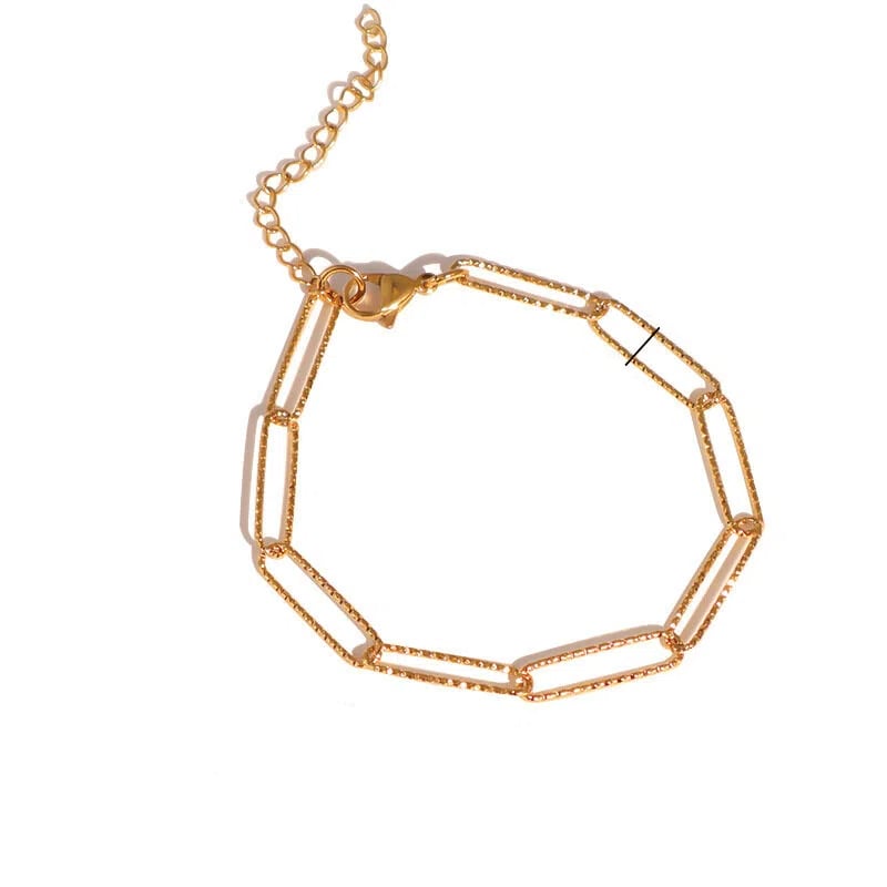 ホワイトセール用カスタムペーパークリップチェーンブレスレット｜18K