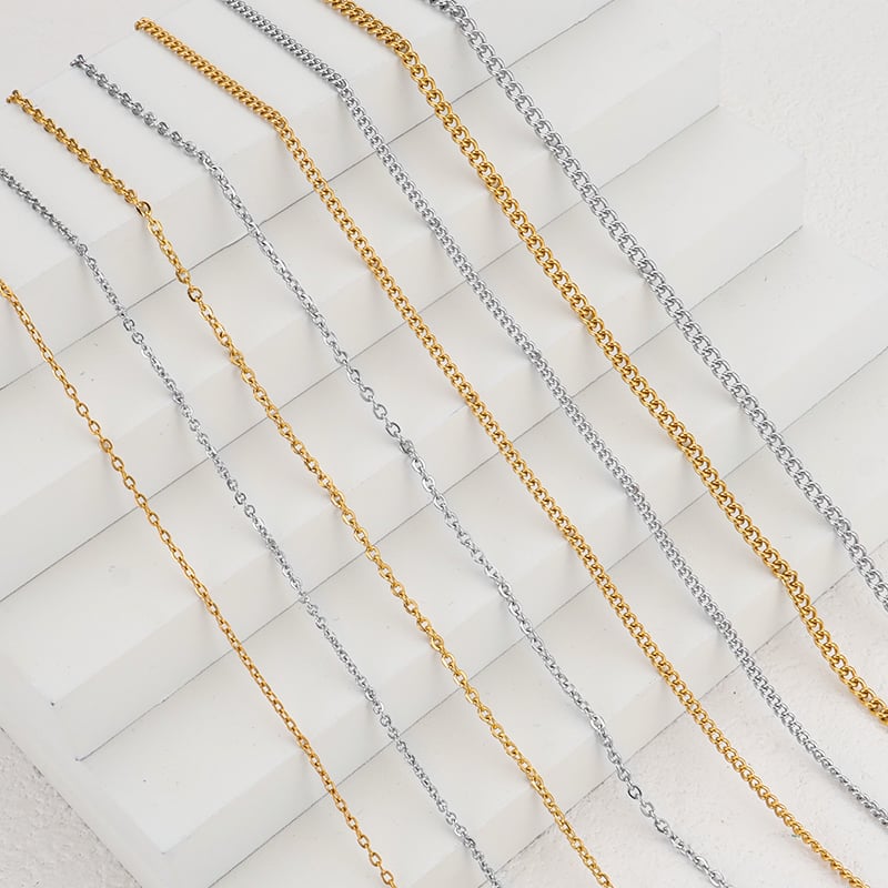 Stainless Steel Cable O Link Chain Multiple Thickness Bulk Chain for DIY Necklace Bracelet Jewelry Making