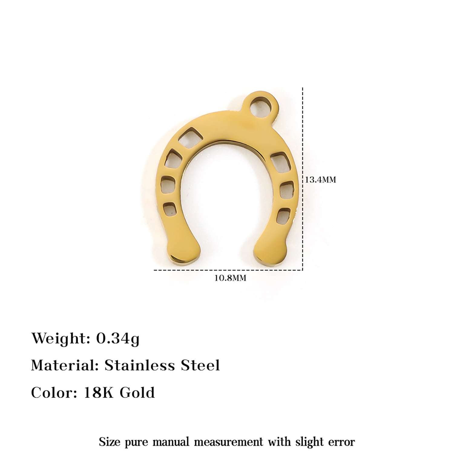 Wholesale Bulk Lucky Charm Horseshoe Pendant Stainless Steel Jewelry 