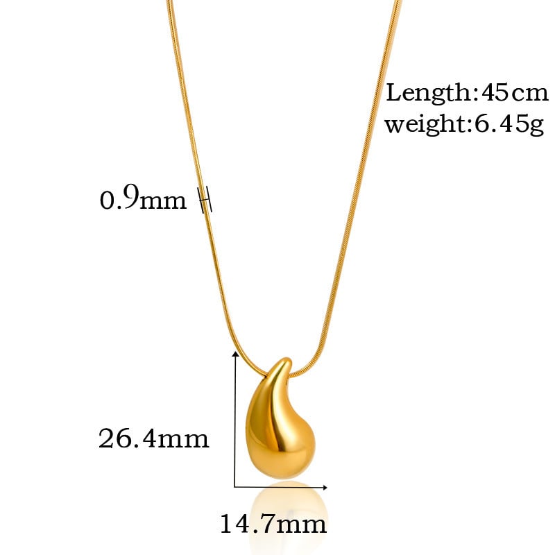 Stainless Steel Waterdrop Necklace Classic Chain Dainty Jewelry