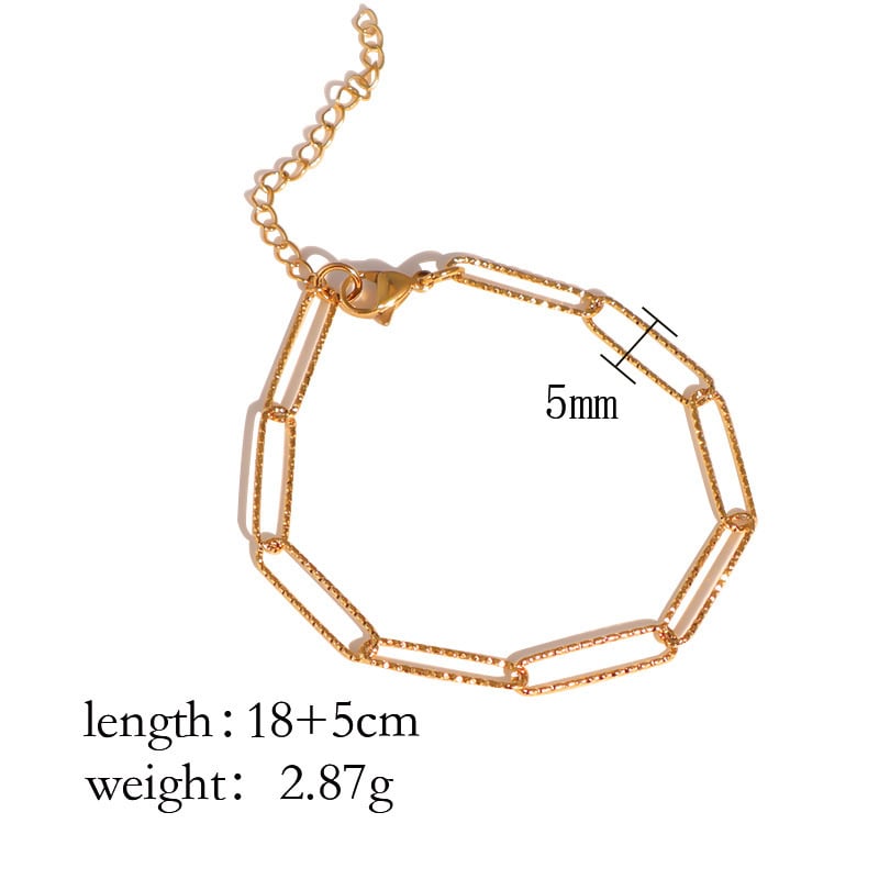 ホワイトセール用カスタムペーパークリップチェーンブレスレット｜18K