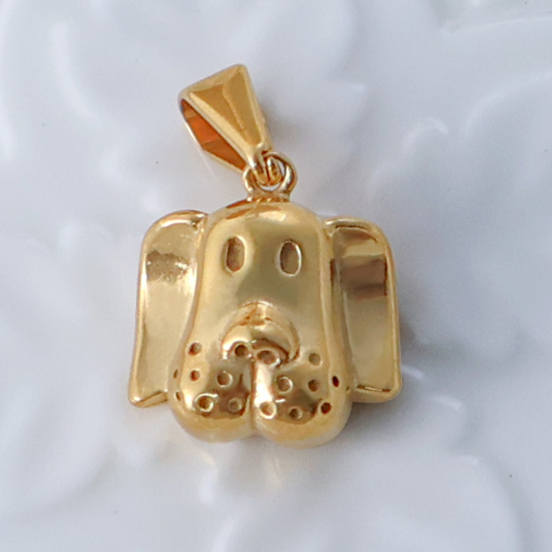 Zlatý vysadený zvierací domáci maznáčik náhrdelník pendent roztomilý šteniatko pes charm DIY doplnky