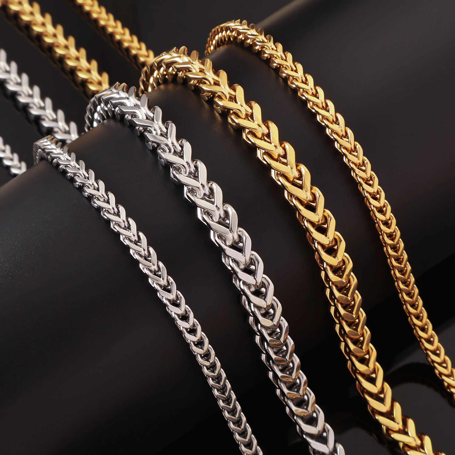 Stainless Steel Wheat Chain Adjustable Necklace