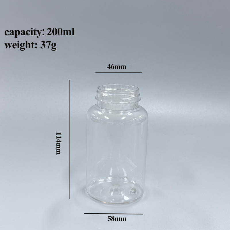 200ml Clear PET Pill Bottle with CRC Child Resistant Cap for Vitamins3.png