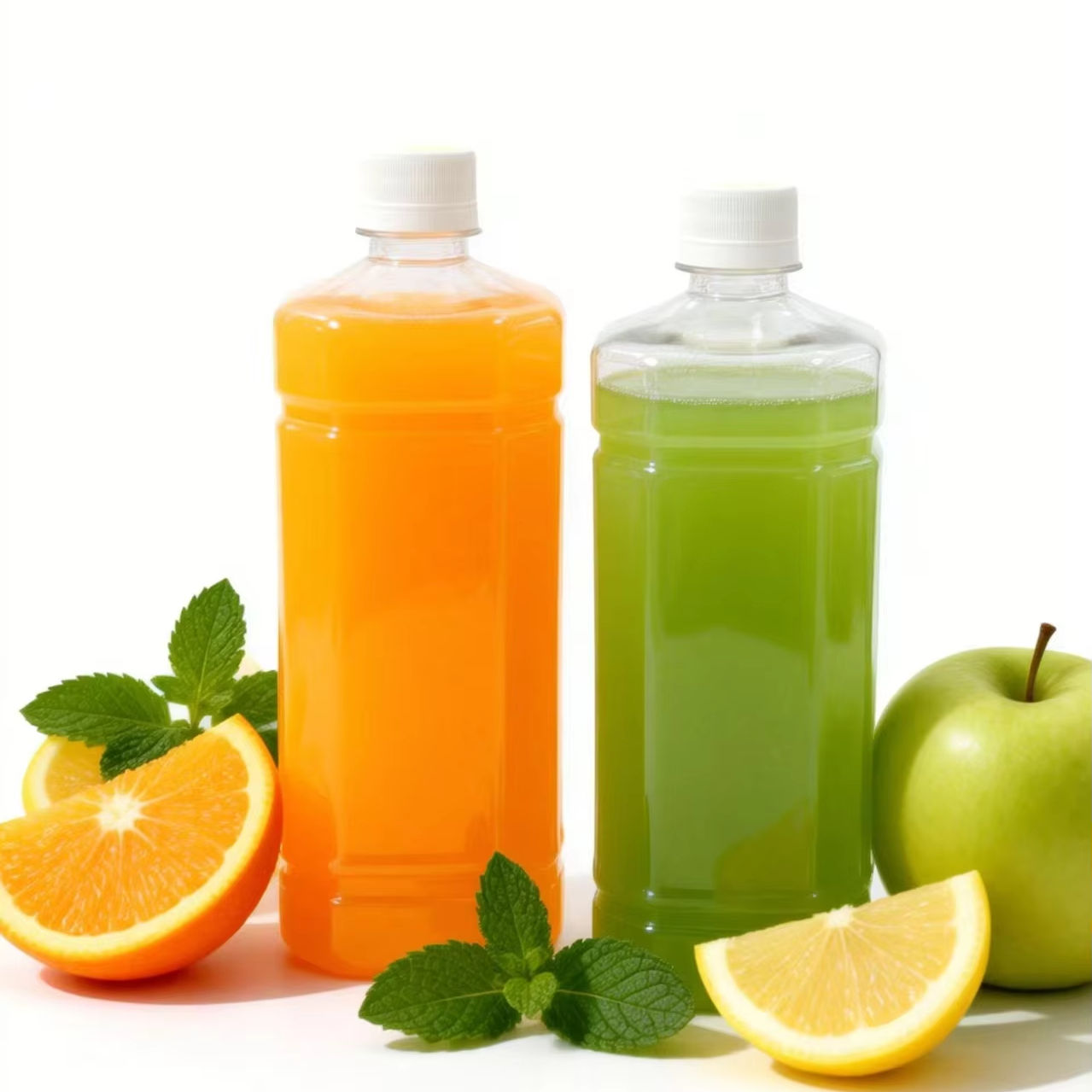 1000ml Square PET Water Bottle | Juice Drink Plastic Container with Screw Cap