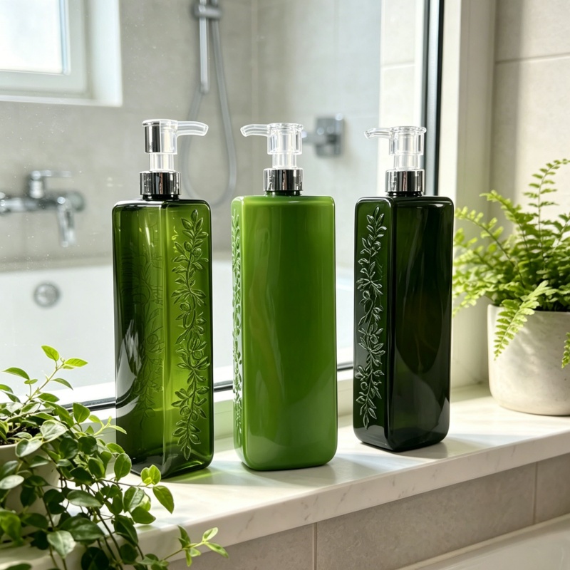500ml PET Press Pump Shampoo Bottle, 4 Colors Leak-proof Empty Container for Daily & Hotel Use2.jpg