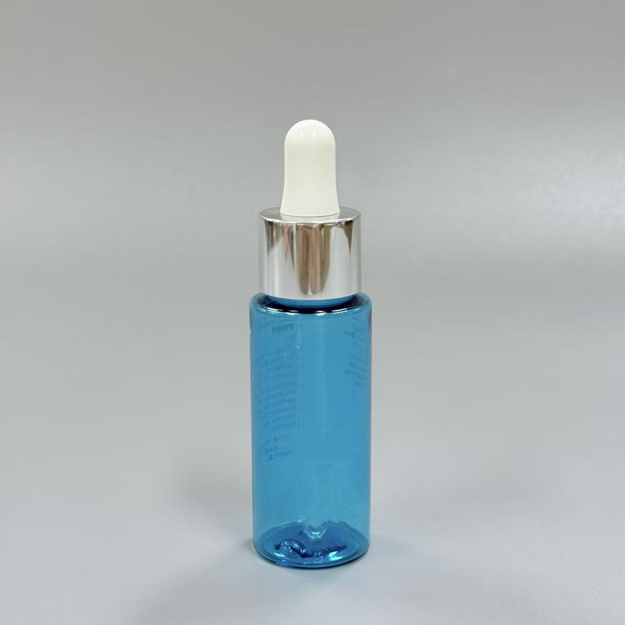 30ml Blue Transparent PET Dropper Bottle for Serum and Essential Oil