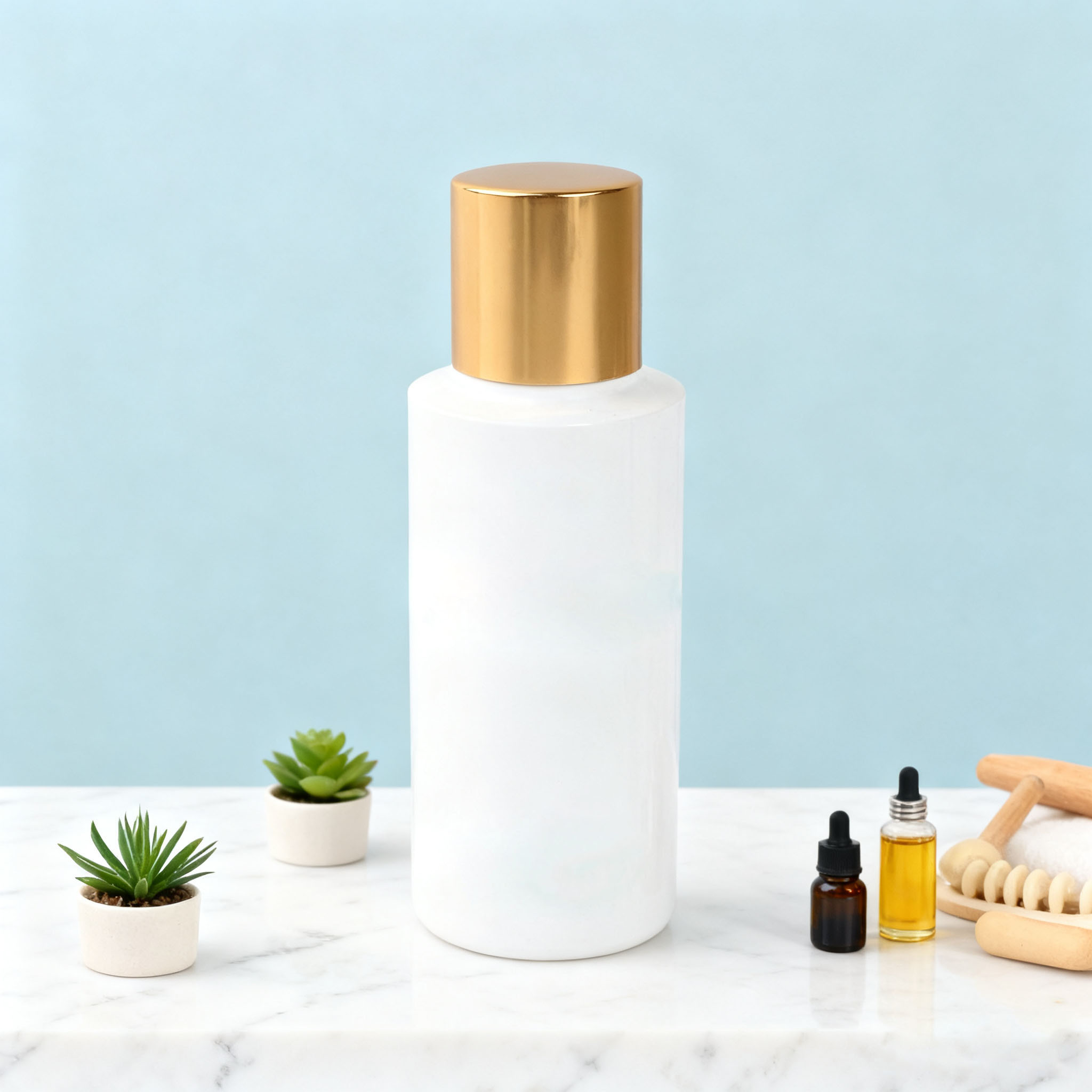 30ml Frosted White PET Bottle with Gold Cap for Serum and Essential Oil4.jpg