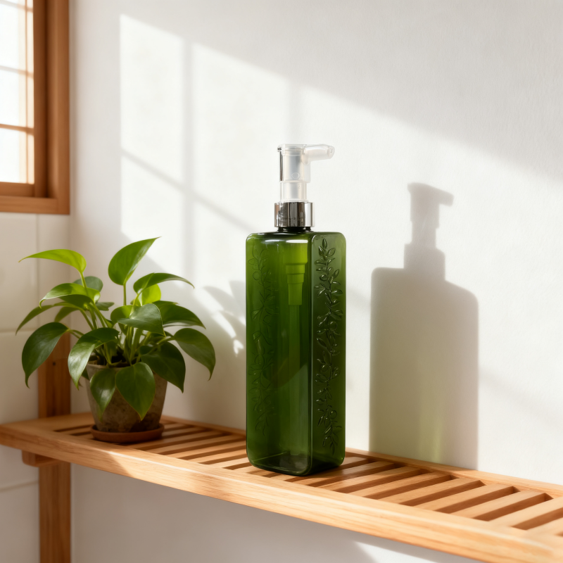 500ml PET Press Pump Shampoo Bottle, 4 Colors Leak-proof Empty Container for Daily & Hotel Use1.png