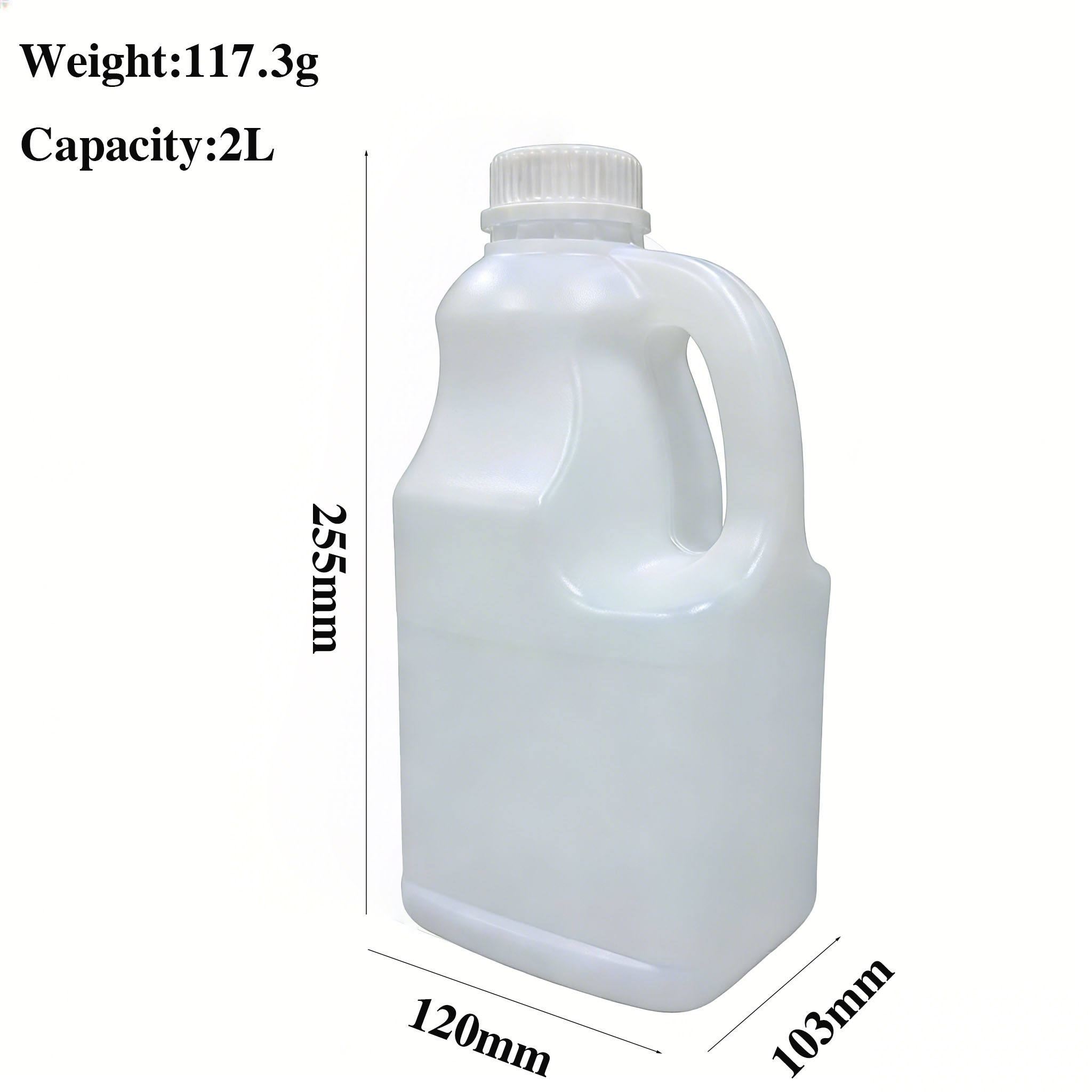 2L HDPE Milk Bottle with Screw Cap | Custom Square Juice Container