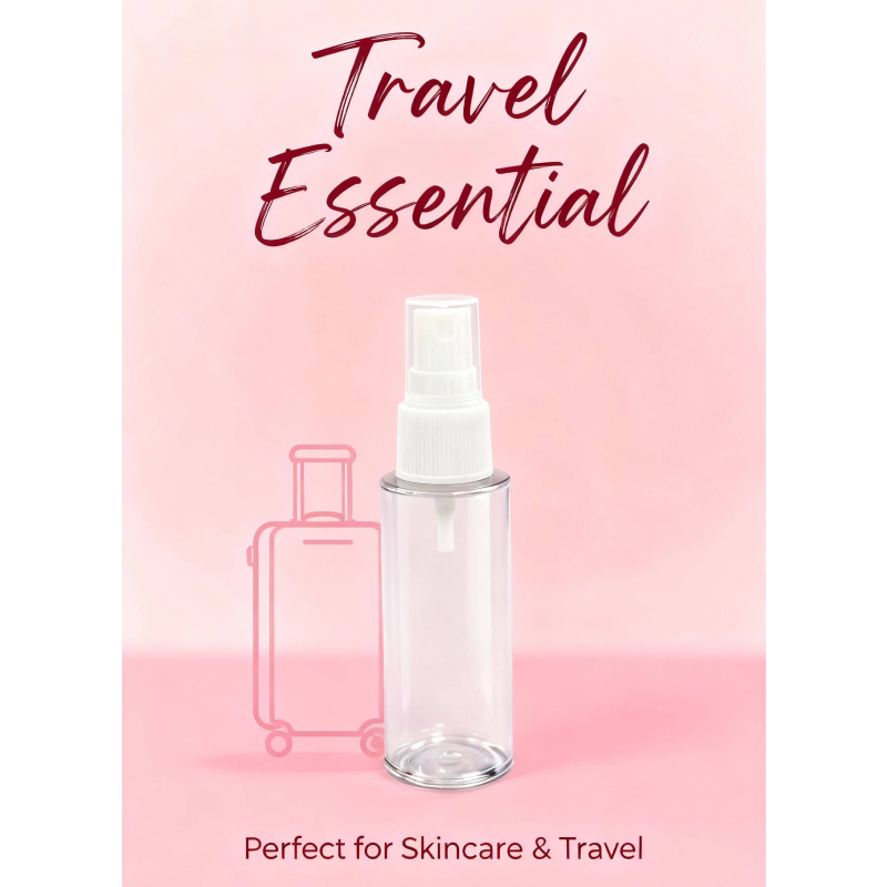 30ml Clear PET Spray Bottle with Fine Mist Pump for Travel and Skincare.png