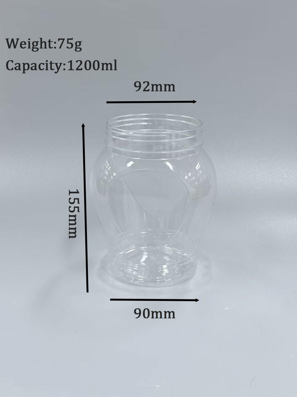 1200ml Wide-Mouth PET Jar for Chili Sauce, Candy & Nuts | Food-Grade Snack Container