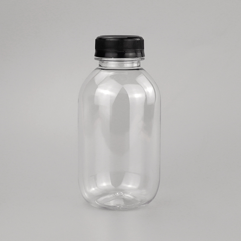 350ml Clear PET Boston Round Bottle for Juice and Beverage Packaging
