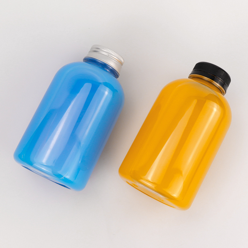 500ml Clear PET Boston Round Bottle for Juice and Beverage Packaging