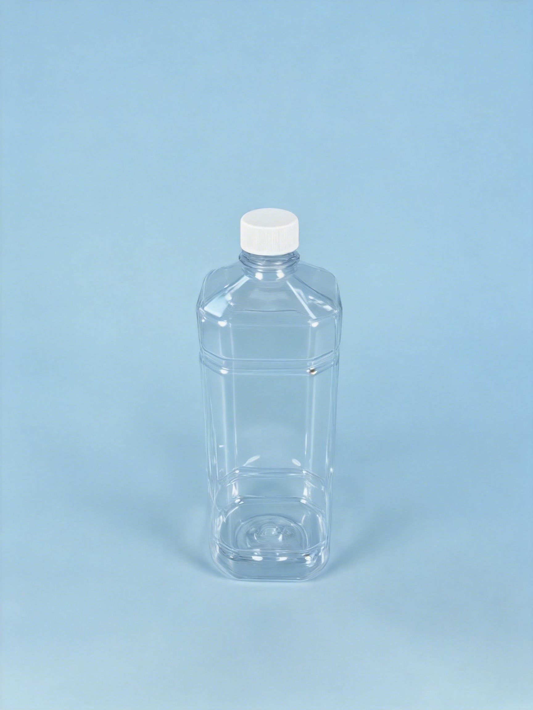 1000ml Square PET Water Bottle | Juice Drink Plastic Container with Screw Cap