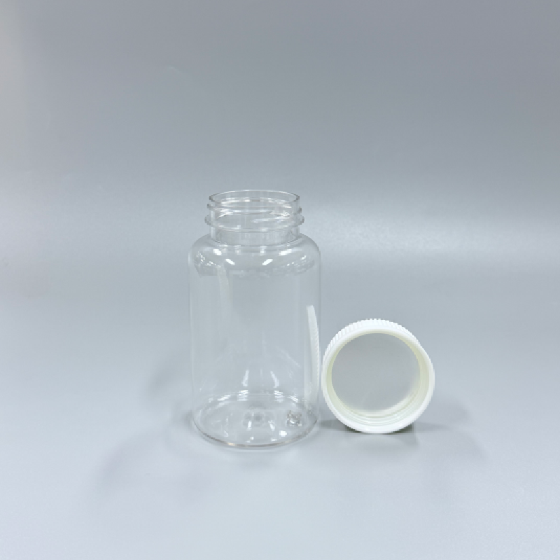 200ml Clear PET Pill Bottle with CRC Child Resistant Cap for Vitamins