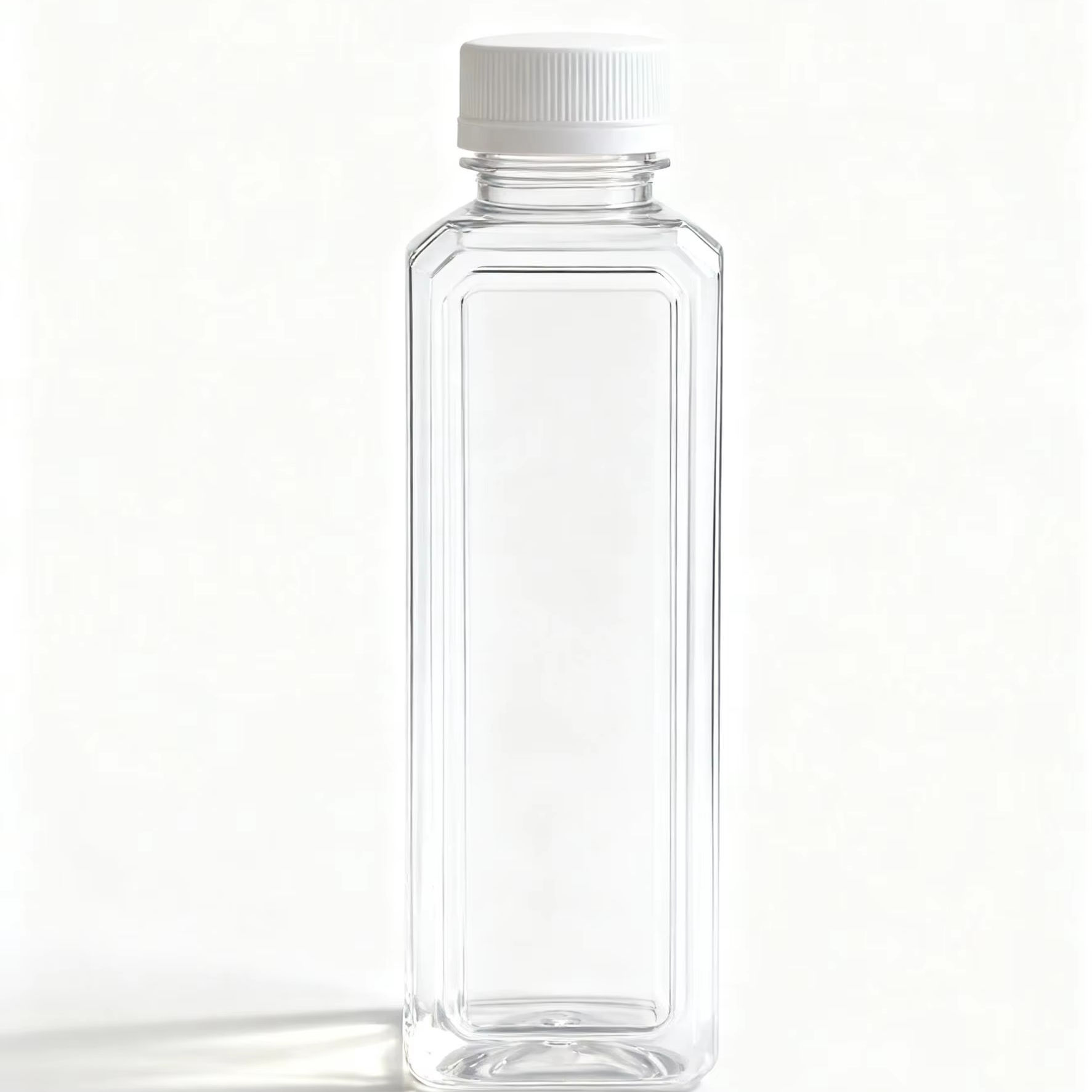 450ml Square PET Bottle | Food Grade Juice Water Container with Screw Cap