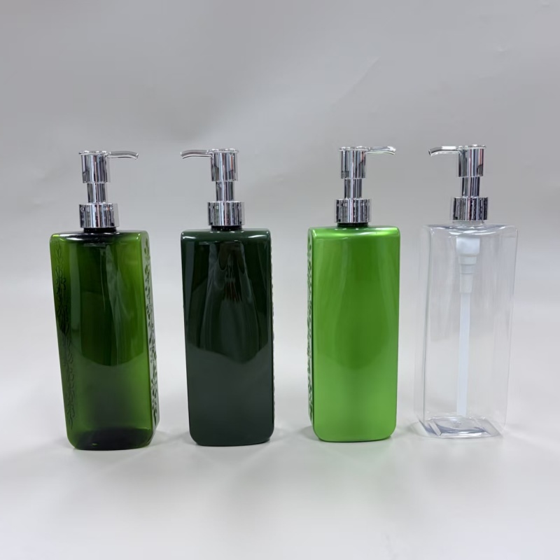 500ml PET Press Pump Shampoo Bottle, 4 Colors Leak-proof Empty Container for Daily & Hotel Use