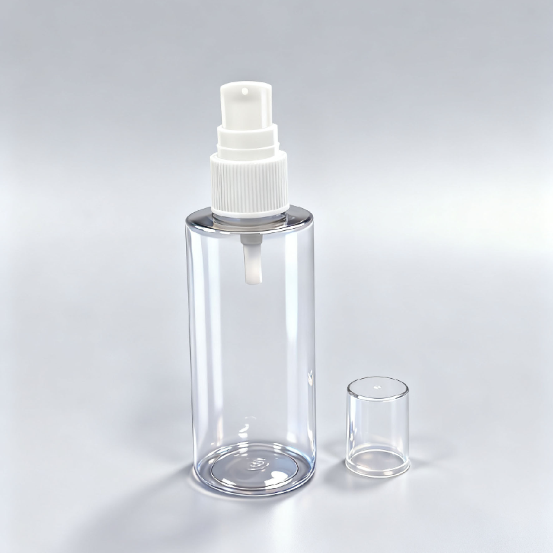 75ml Clear PET Plastic Bottle with Lotion Pump or Spray for Skincare and Travel