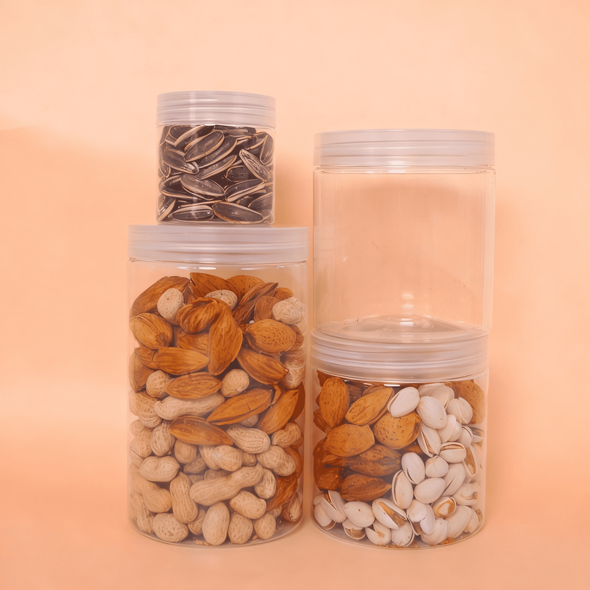 800ml PET Wide Mouth Plastic Jar for Nuts & Candy | Clear Snack Storage Container
