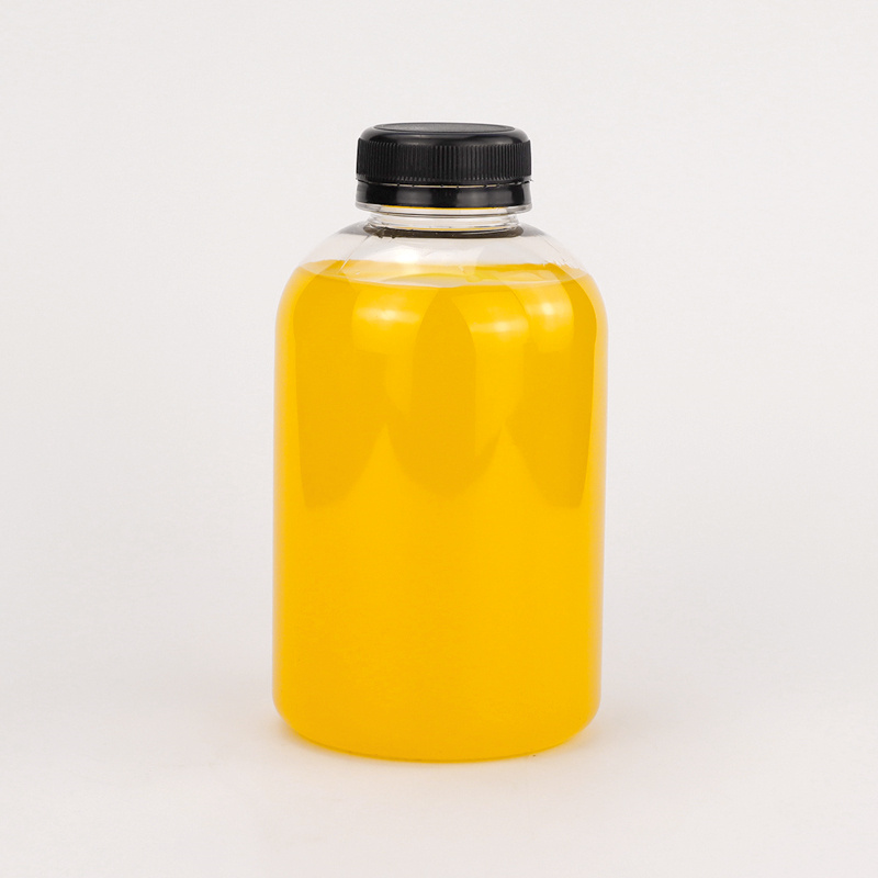 500ml Clear PET Boston Round Bottle for Juice and Beverage Packaging