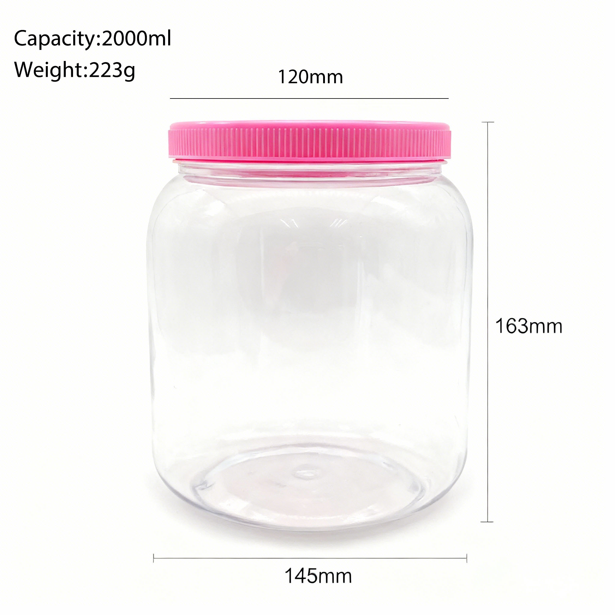 Wide Mouth 2000ml PET Jar | Food Grade Milk Powder & Dried Fruit Container