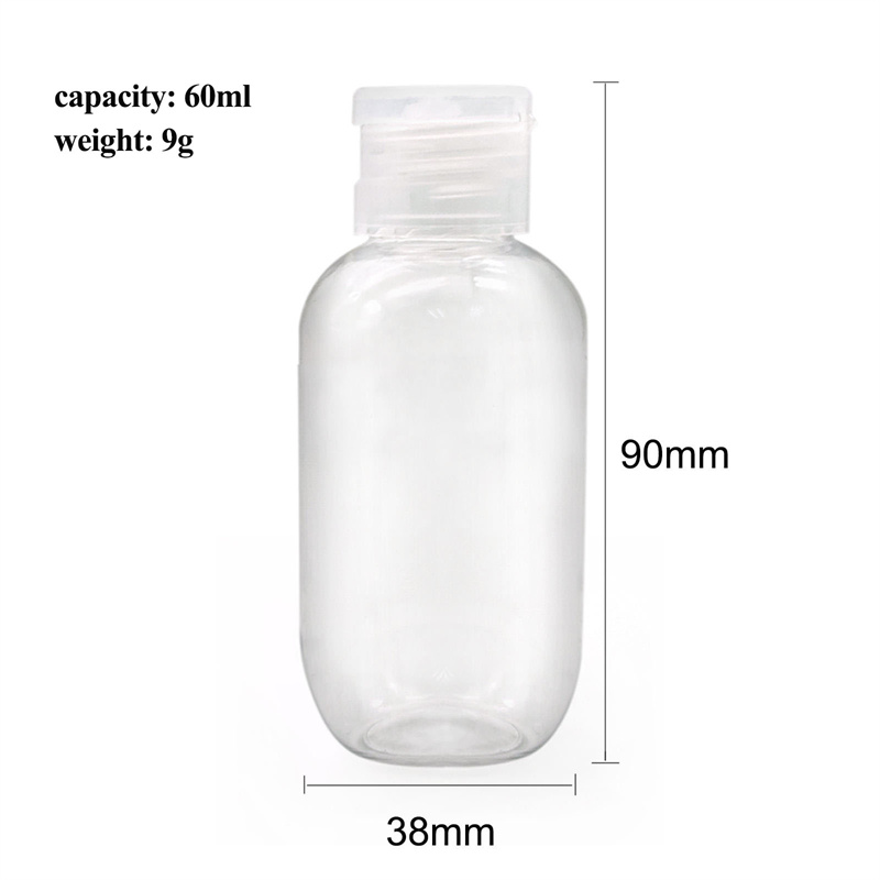 60ml Clear PET Round Bottle with Flip Cap Pump Spray for Travel