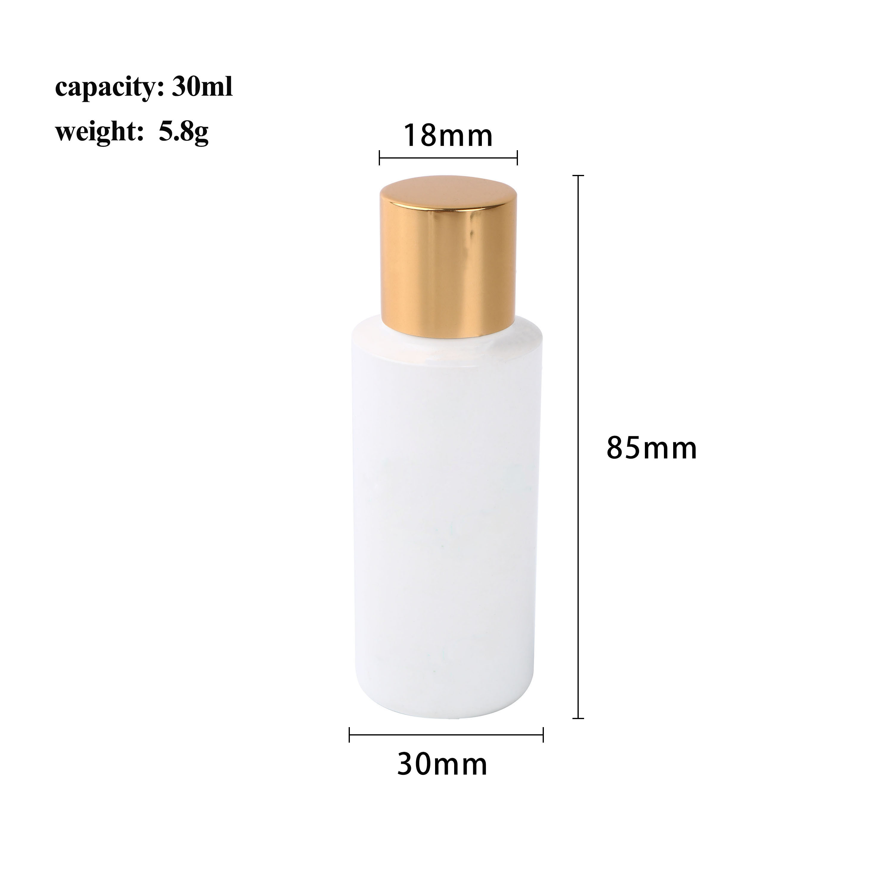 30ml Frosted White PET Bottle with Gold Cap for Serum and Essential Oil5.jpg