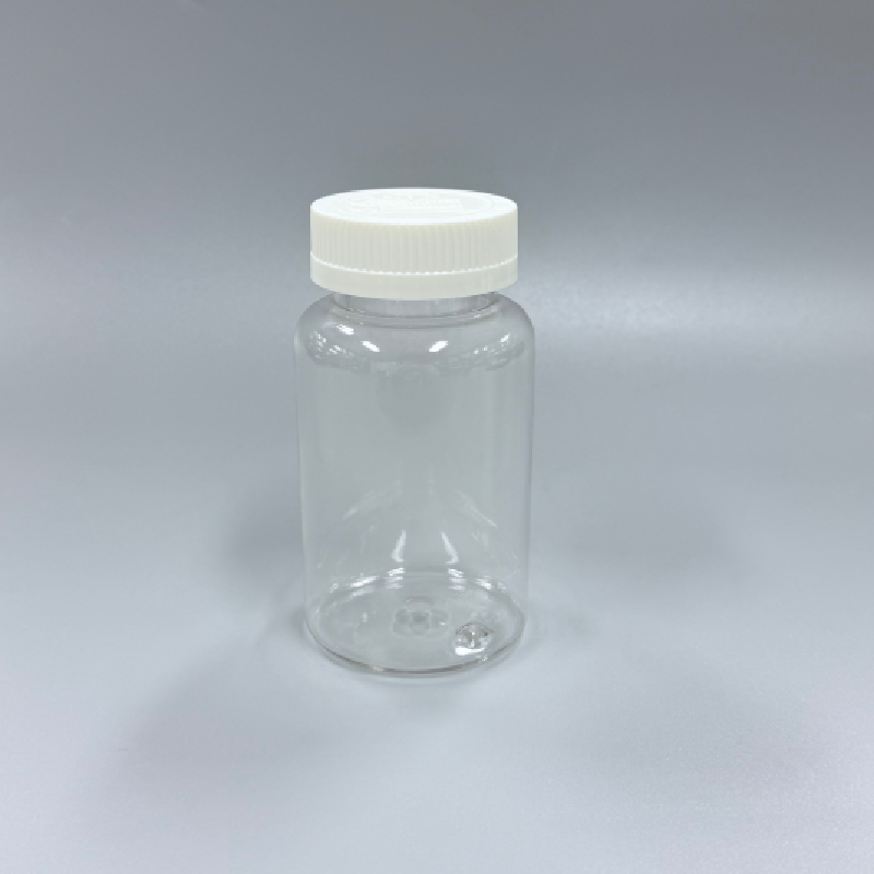 200ml Clear PET Pill Bottle with CRC Child Resistant Cap for Vitamins